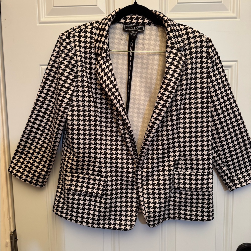 NYC Black and White Checkered Blazer Jacket